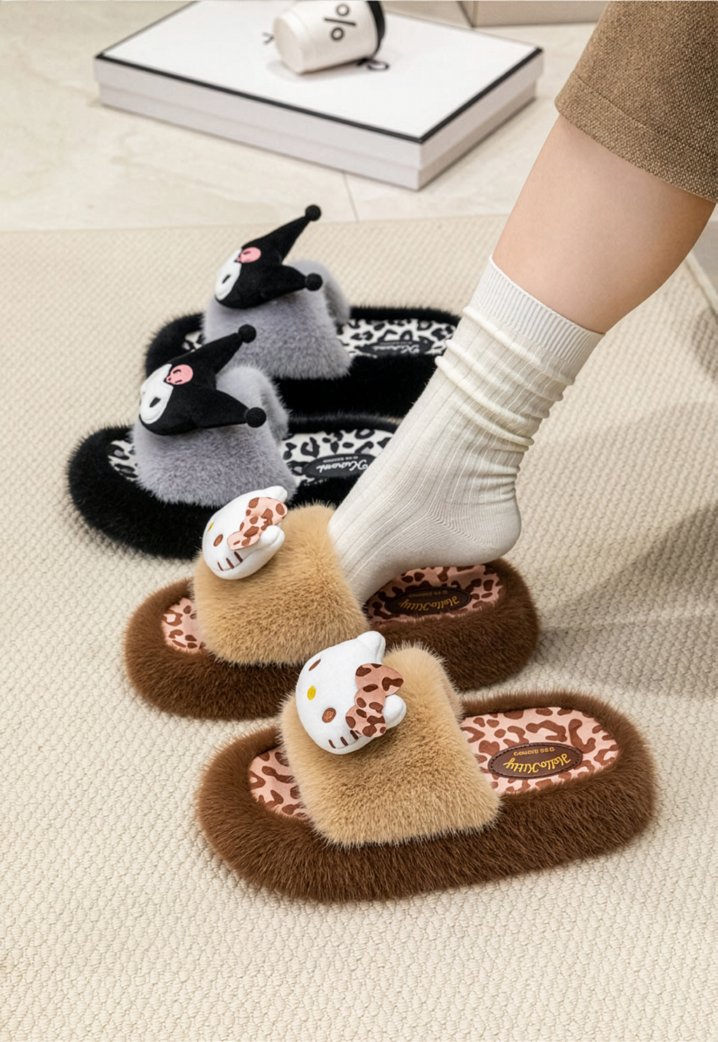 Leopard Plush Slippers
