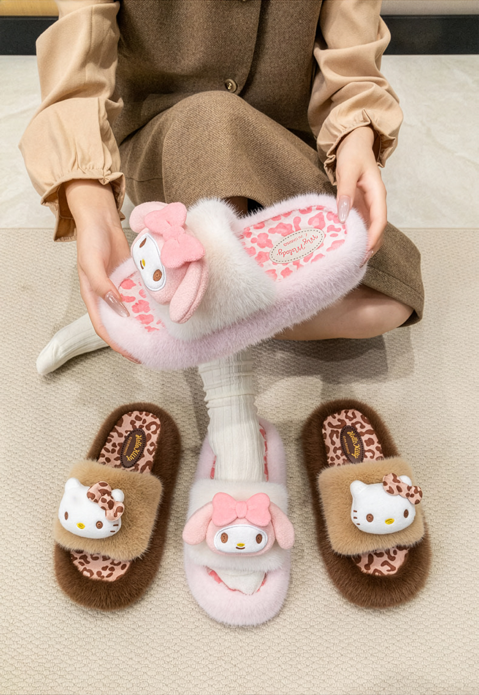 Leopard Plush Slippers