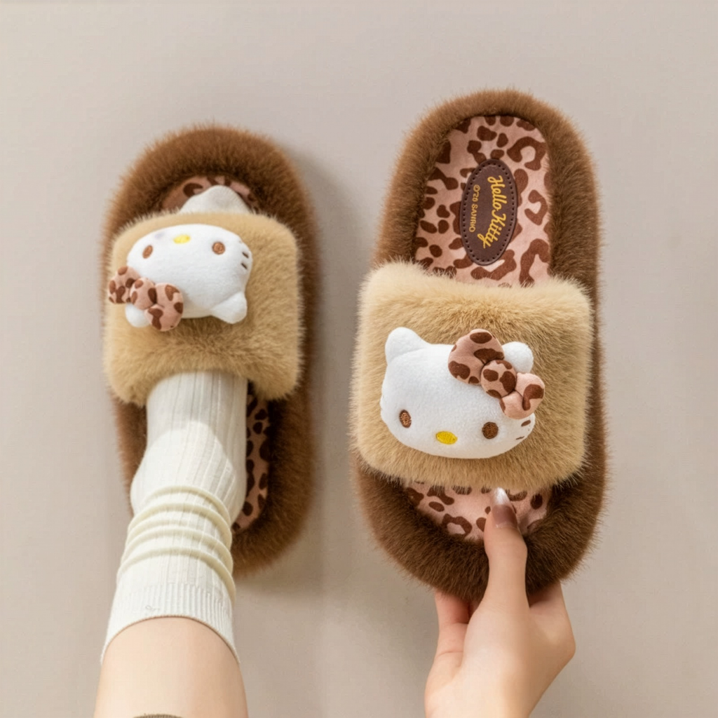 Leopard Plush Slippers