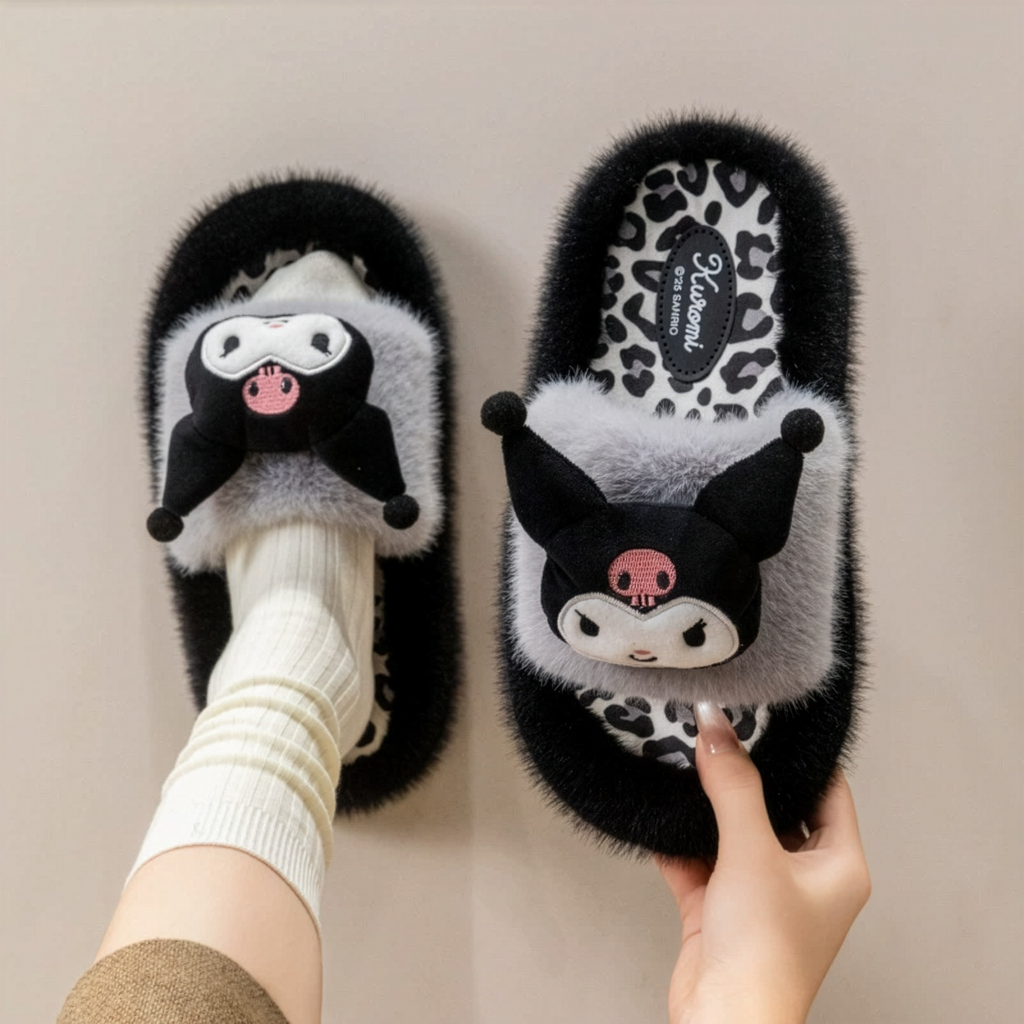 Leopard Plush Slippers