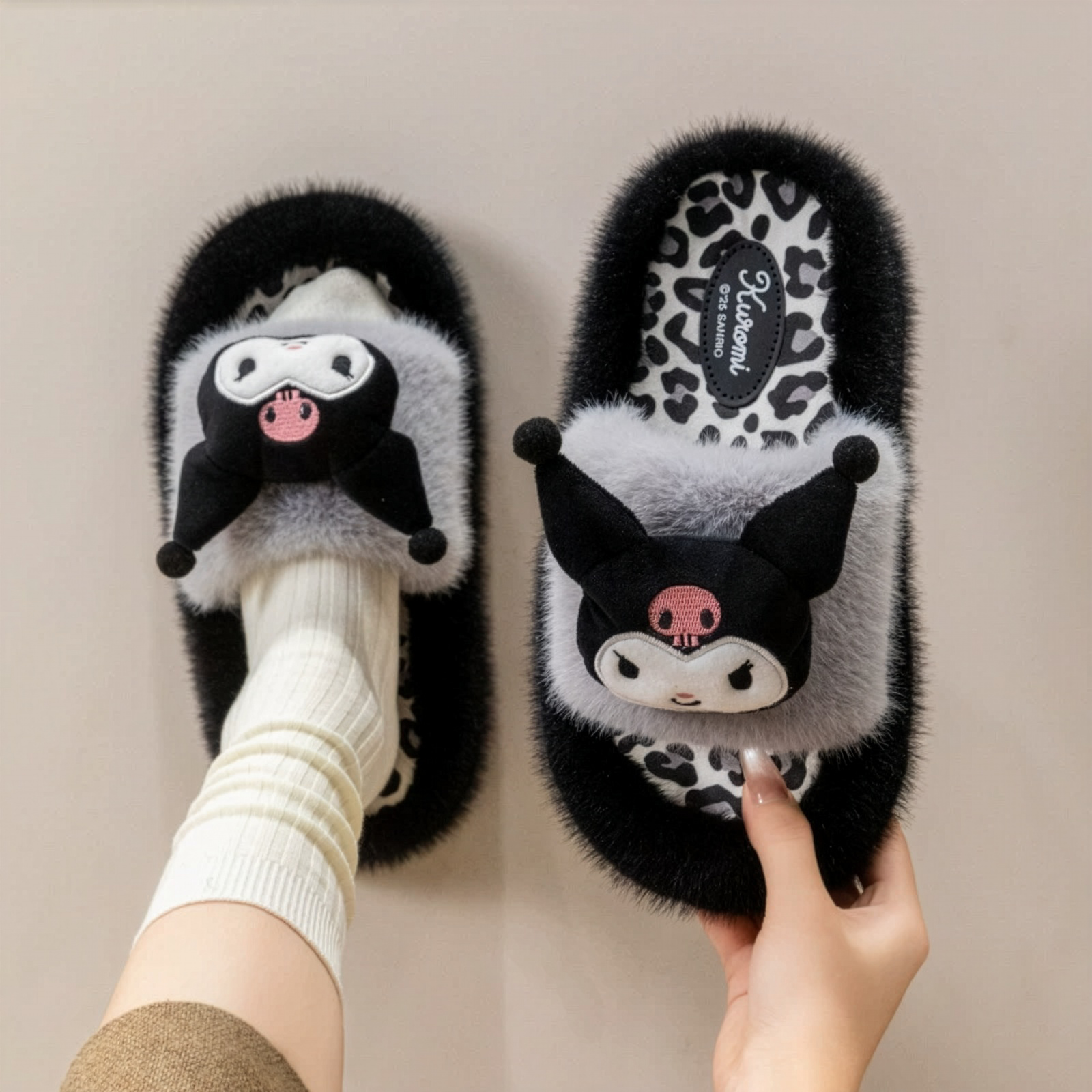 Leopard Plush Slippers